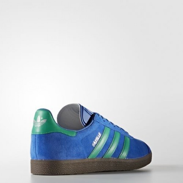 Adidas Gazelle Homme Blue/Core Green/Gum Originals Chaussures NO: BB2755