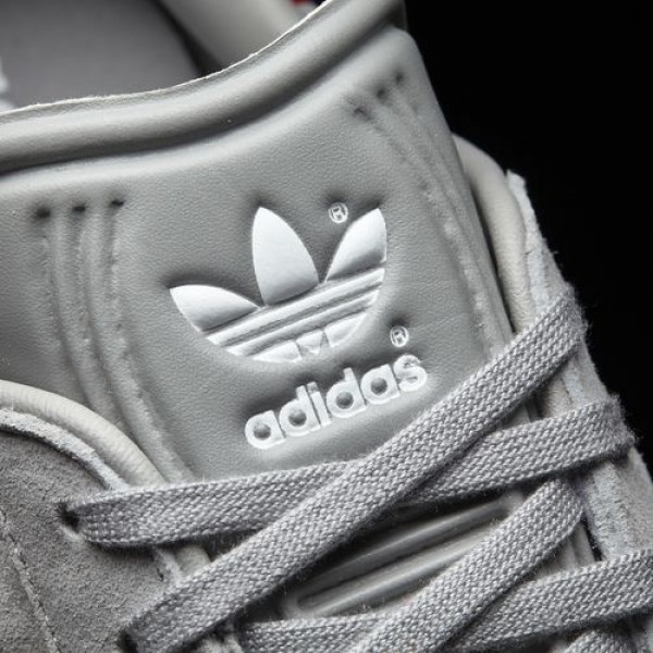 Adidas Gazelle Homme Medium Grey Heather Solid Grey/Scarlet/Footwear White Originals Chaussures NO: BB5257