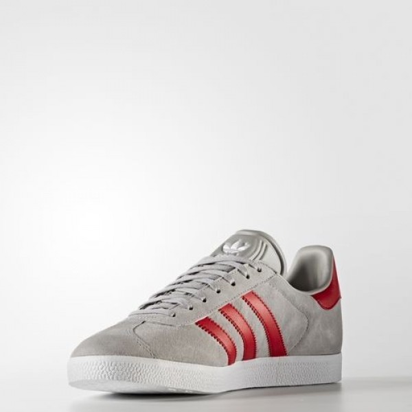Adidas Gazelle Homme Medium Grey Heather Solid Grey/Scarlet/Footwear White Originals Chaussures NO: BB5257