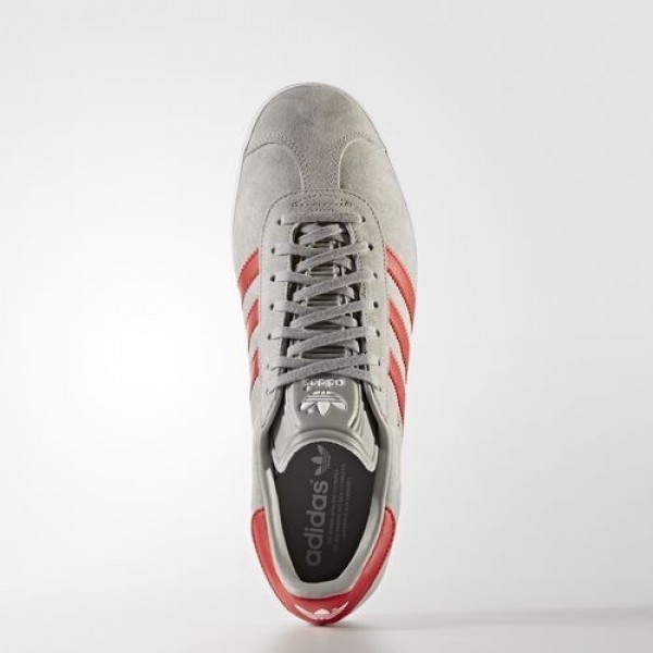 Adidas Gazelle Homme Medium Grey Heather Solid Grey/Scarlet/Footwear White Originals Chaussures NO: BB5257