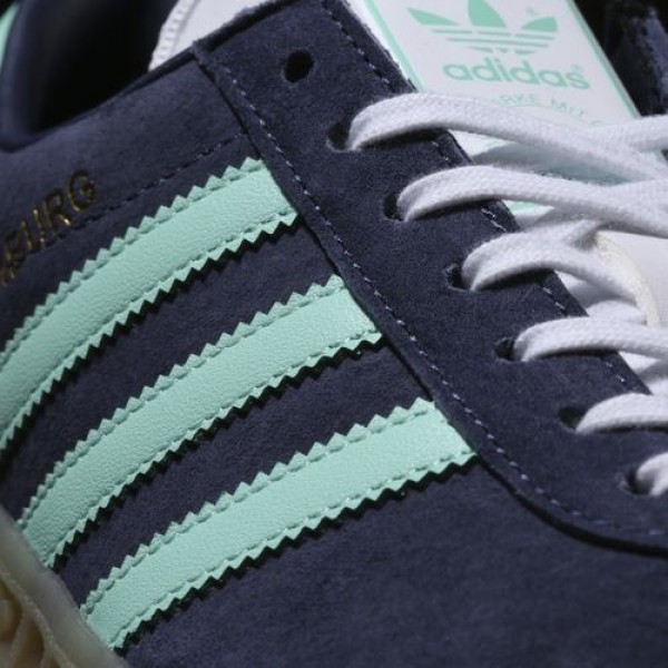 Adidas Hamburg Femme Midnight Grey/Easy Green/Gum Originals Chaussures NO: BB5112
