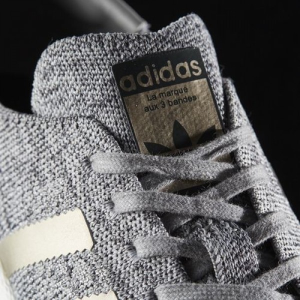 Adidas Primeknit Superstar Boost Femme Lgh Solid Grey / Mgh Solid Grey / Ch Solid Grey Originals Chaussures NO: BB8973