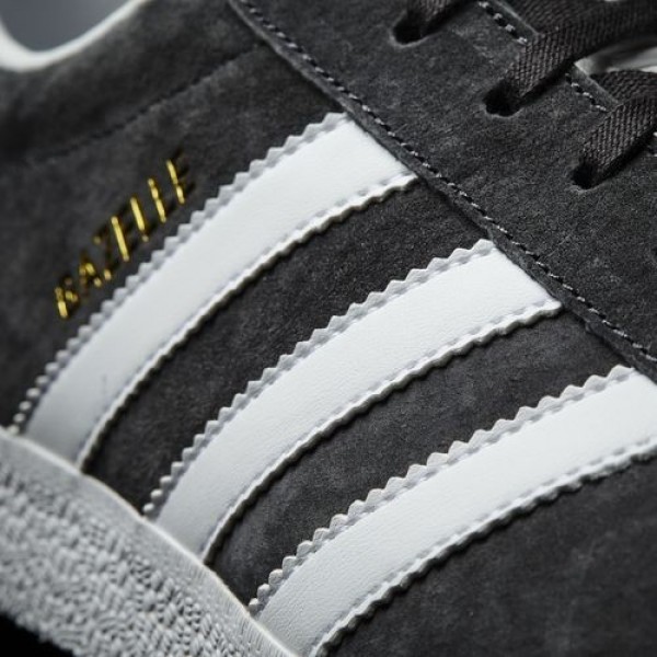 Adidas Gazelle Homme Dark Grey Heather Solid Grey/White/Gold Metallic Originals Chaussures NO: BB5480