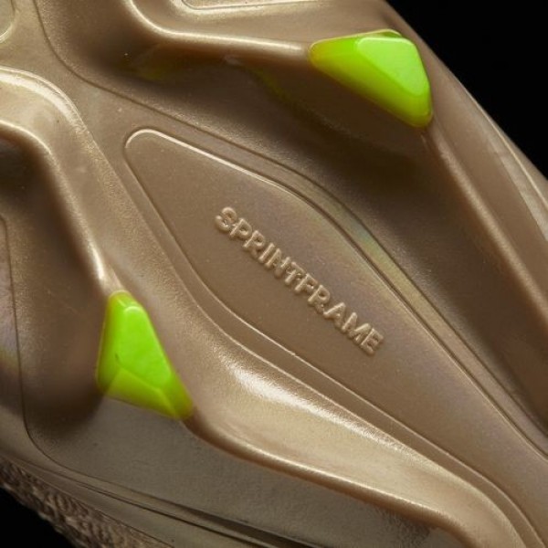 Adidas Messi 16+ Pureagility Terrain Souple Homme Copper Metallic/Core Black/Solar Green Football Chaussures NO: BA9821