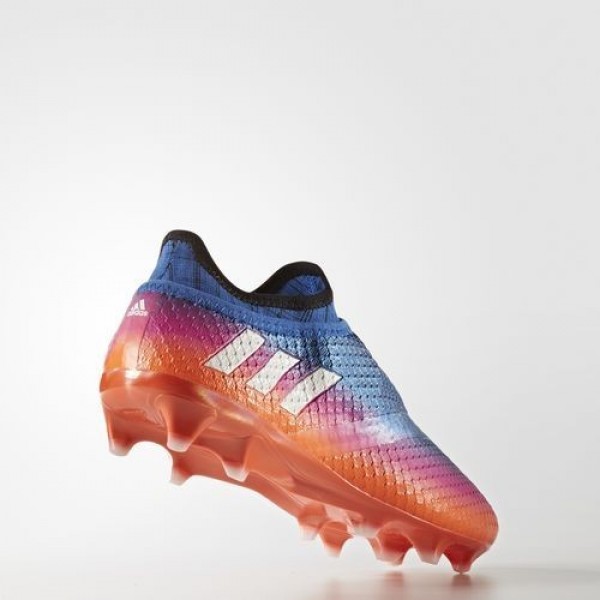 Adidas Messi 16+ Pureagility Terrain Souple Homme Blue/Footwear White/Solar Orange Football Chaussures NO: BB1871