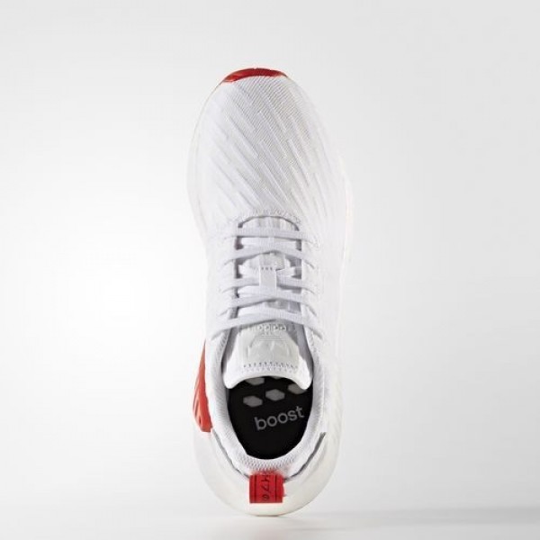 Adidas Nmd_R2 Primeknit Homme Footwear White/Core Red Originals Chaussures NO: BA7253