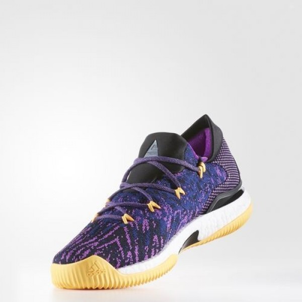 Adidas Crazylight Boost Low 2016 Homme Shock Purple/Solar Gold/Core Black Basketball Chaussures NO: BB8175