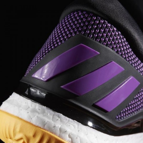Adidas Crazylight Boost Low 2016 Homme Shock Purple/Solar Gold/Core Black Basketball Chaussures NO: BB8175