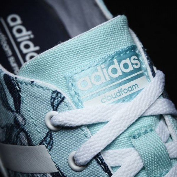 Adidas Cloudfoam Qt Vulc Femme Clear Aqua/Footwear White/Collegiate Navy neo Chaussures NO: B74584