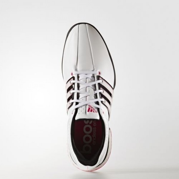 Adidas Tour360 Boost Wide Homme Footwear White/Core Black/Shock Pink Golf Chaussures NO: Q44828