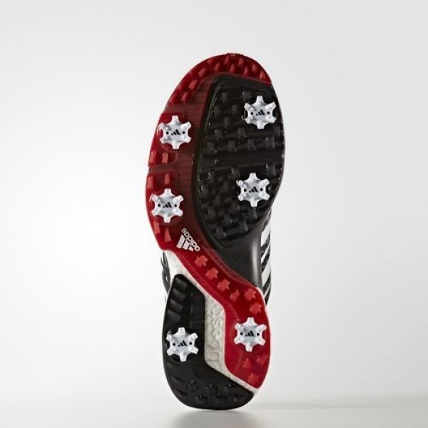 Adidas Powerband Boa Boost Wide Homme Footwear White/Core Black/Scarlet Golf Chaussures NO: Q44867