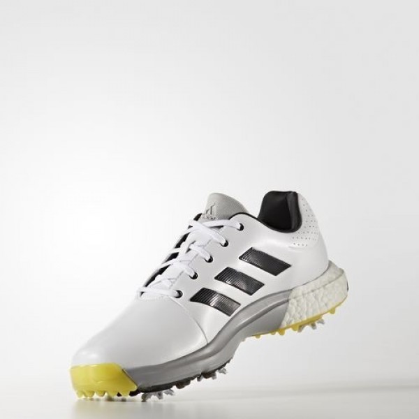 Adidas Adipower Boost 3 Wide Homme Footwear White/Carbon/Vivid Yellow Golf Chaussures NO: Q44765