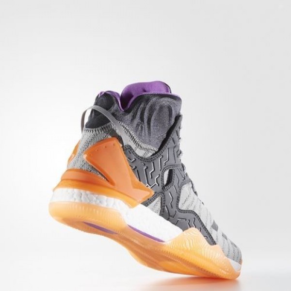 Adidas D Rose 7 Primeknit Homme Shock Purple/Glow Orange/Dark Grey Heather Solid Grey Basketball Chaussures NO: BB8193