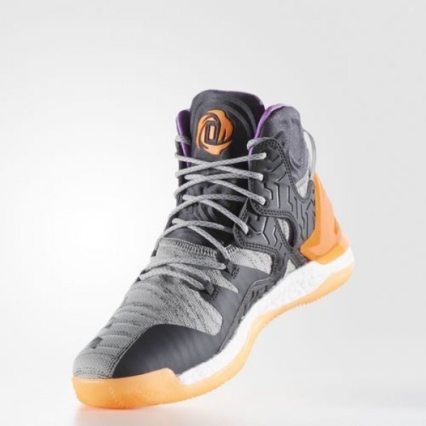 Adidas D Rose 7 Primeknit Homme Shock Purple/Glow Orange/Dark Grey Heather Solid Grey Basketball Chaussures NO: BB8193