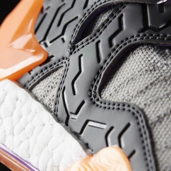 Adidas D Rose 7 Primeknit Homme Shock Purple/Glow Orange/Dark Grey Heather Solid Grey Basketball Chaussures NO: BB8193
