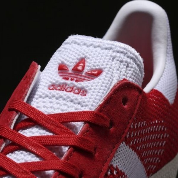 Adidas Gazelle Primeknit Homme Scarlet/Footwear White/Chalk White Originals Chaussures NO: BB5247