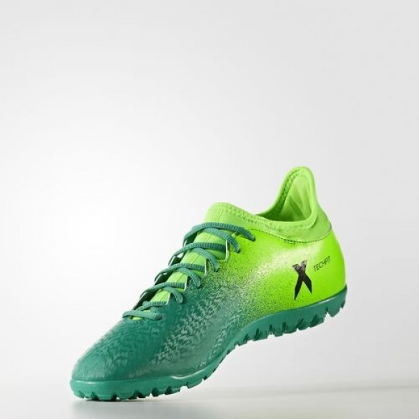 Adidas X 16.3 Turf Homme Solar Green/Core Black/Core Green Football Chaussures NO: BB5875