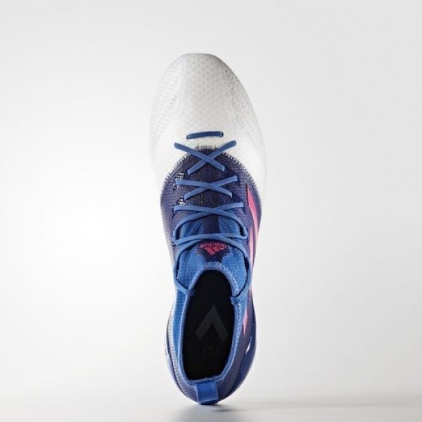 Adidas Ace 17.1 Primeknit Terrain Souple Homme Blue/Shock Pink/Footwear White Football Chaussures NO: BB4319