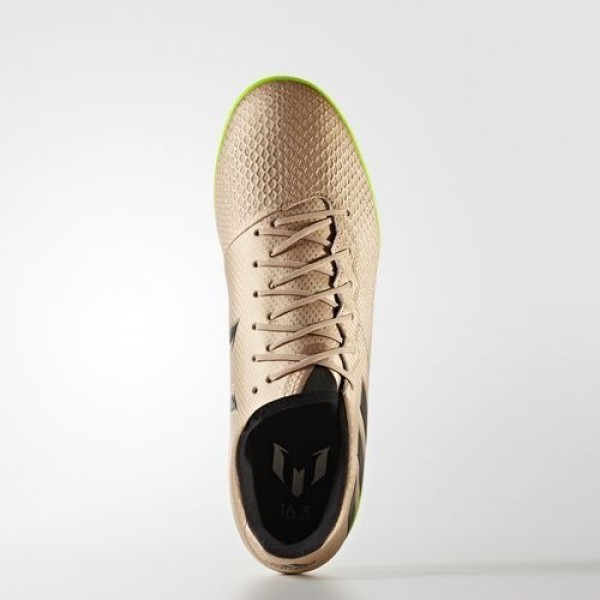Adidas Messi 16.3 Indoor Homme Copper Metallic/Core Black/Solar Green Football Chaussures NO: BA9853