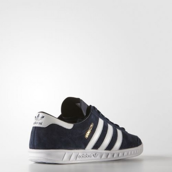 Adidas Hamburg Homme Collegiate Navy/Footwear White/Gold Metallic Originals Chaussures NO: S74838