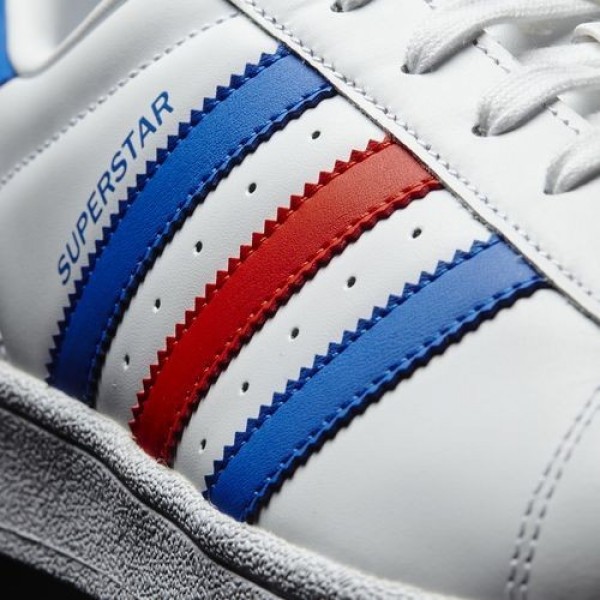 Adidas Superstar Femme Footwear White/Blue/Red Originals Chaussures NO: BB2246