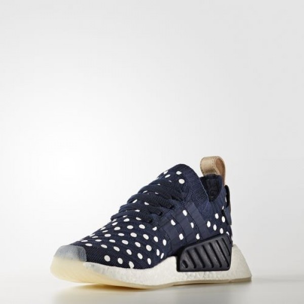 Adidas Nmd_R2 Primeknit Femme Collegiate Navy/Footwear White Originals Chaussures NO: BA7560