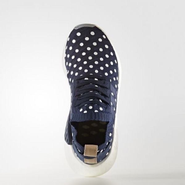 Adidas Nmd_R2 Primeknit Femme Collegiate Navy/Footwear White Originals Chaussures NO: BA7560