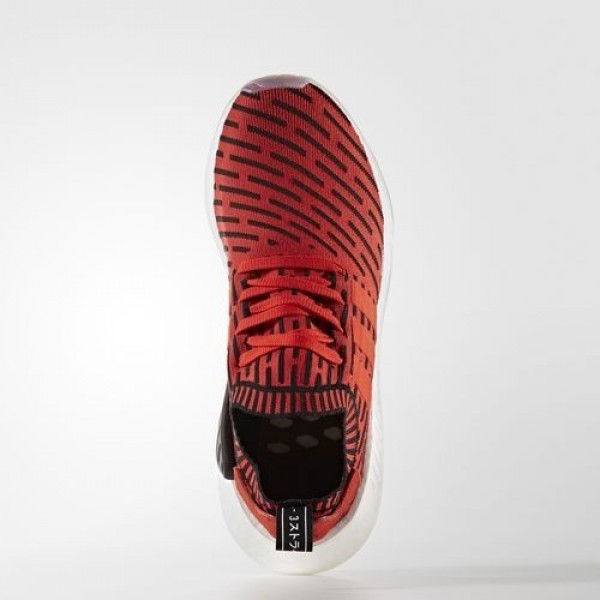 Adidas Nmd_R2 Primeknit Femme Core Red/Footwear White Originals Chaussures NO: BB2910