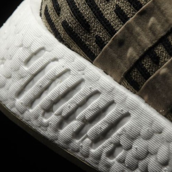 Adidas Nmd_R2 Primeknit Homme Trace Cargo/Core Black Originals Chaussures NO: BA7198