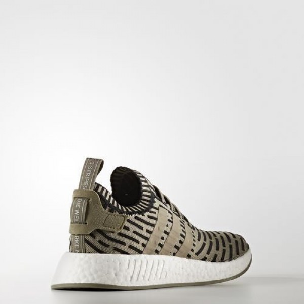Adidas Nmd_R2 Primeknit Homme Trace Cargo/Core Black Originals Chaussures NO: BA7198