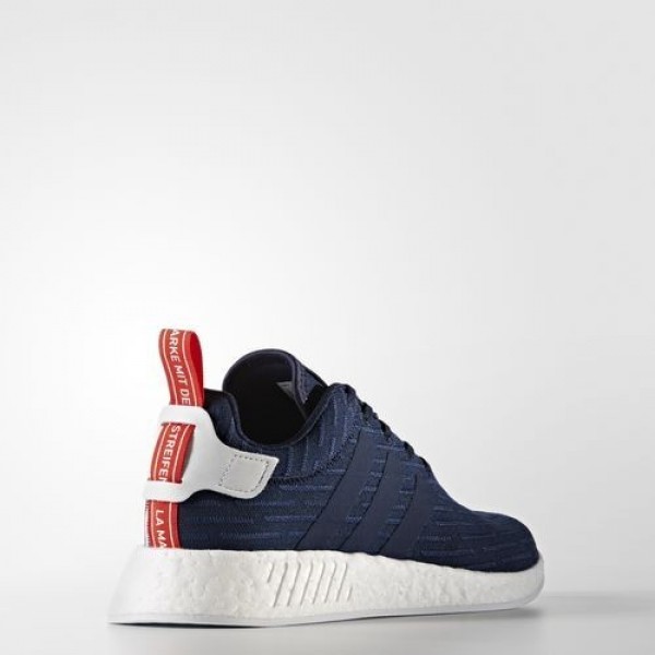 Adidas Nmd_R2 Primeknit Homme Collegiate Navy/Footwear White Originals Chaussures NO: BB2952