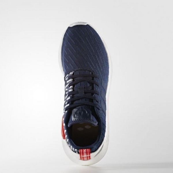 Adidas Nmd_R2 Primeknit Homme Collegiate Navy/Footwear White Originals Chaussures NO: BB2952