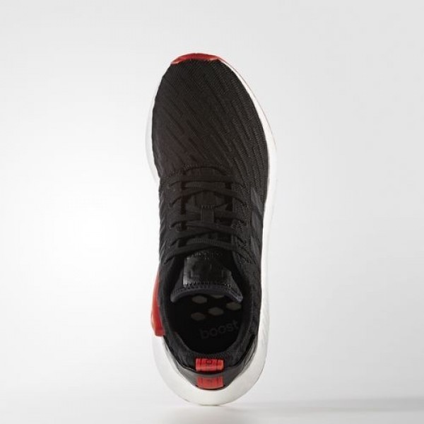 Adidas Nmd_R2 Primeknit Homme Core Black/Core Red Originals Chaussures NO: BA7252