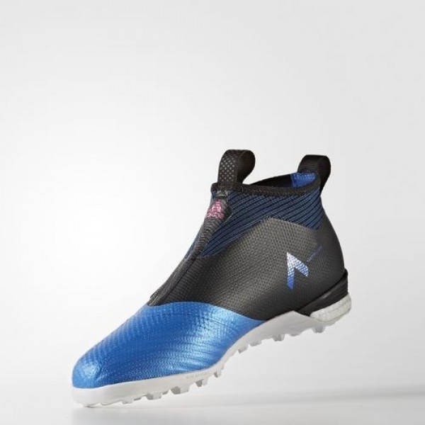 Adidas Ace Tango 17+ Purecontrol Turf Homme Core Black/Footwear White/Blue Football Chaussures NO: S82079
