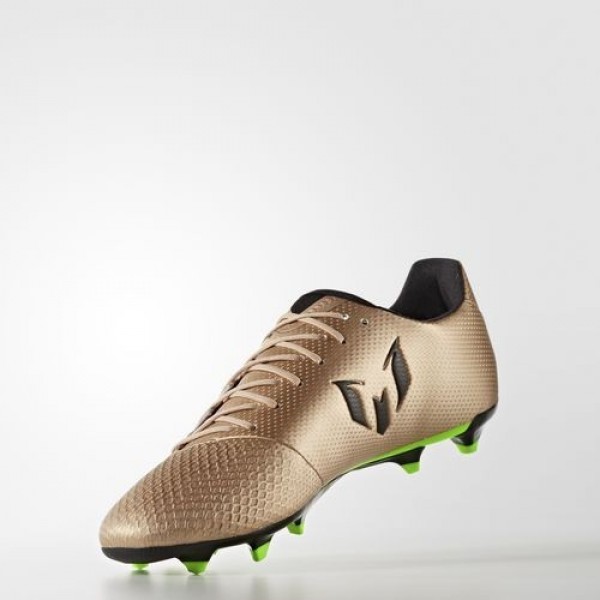 Adidas Messi 16.3 Terrain Souple Homme Copper Metallic/Core Black/Solar Green Football Chaussures NO: BA9838
