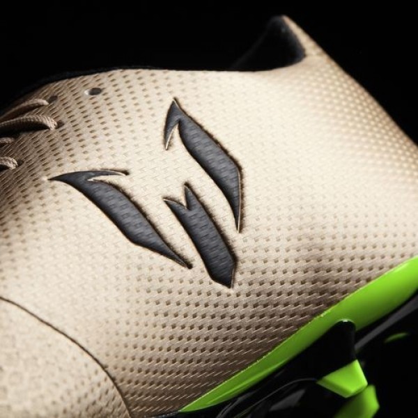 Adidas Messi 16.3 Terrain Souple Homme Copper Metallic/Core Black/Solar Green Football Chaussures NO: BA9838