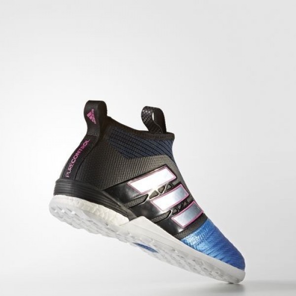 Adidas Ace Tango 17+ Purecontrol Indoor Homme Core Black/Footwear White/Blue Football Chaussures NO: BY2820