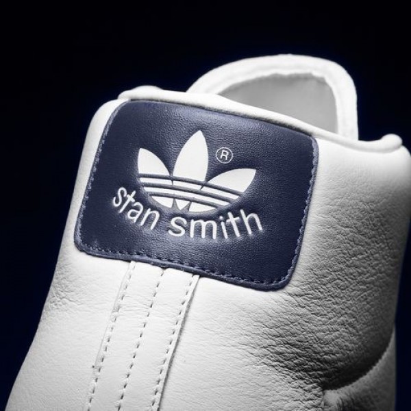 Adidas Stan Smith Mid Femme Footwear White/Dark Blue Originals Chaussures NO: BB0070
