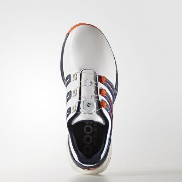 Adidas Powerband Boa Boost Wide Homme Footwear White/Dark Slate/Energy Golf Chaussures NO: Q44775