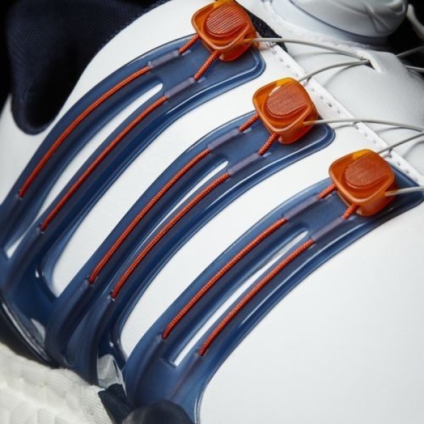 Adidas Powerband Boa Boost Wide Homme Footwear White/Dark Slate/Energy Golf Chaussures NO: Q44775