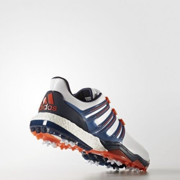 Adidas Powerband Boa Boost Wide Homme Footwear White/Dark Slate/Energy Golf Chaussures NO: Q44775