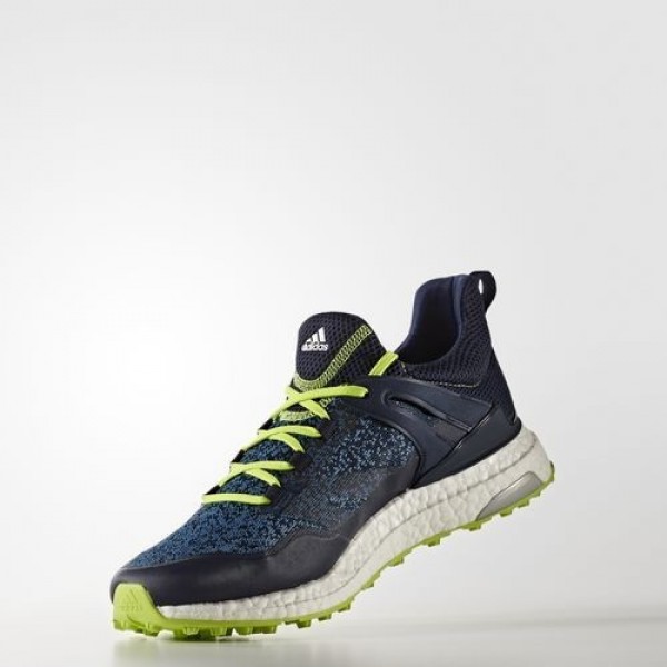 Adidas Crossknit Boost Homme Collegiate Navy/Core Blue/Solar Slime Golf Chaussures NO: Q44685