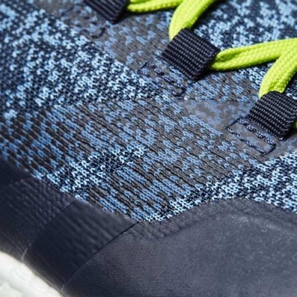 Adidas Crossknit Boost Homme Collegiate Navy/Core Blue/Solar Slime Golf Chaussures NO: Q44685