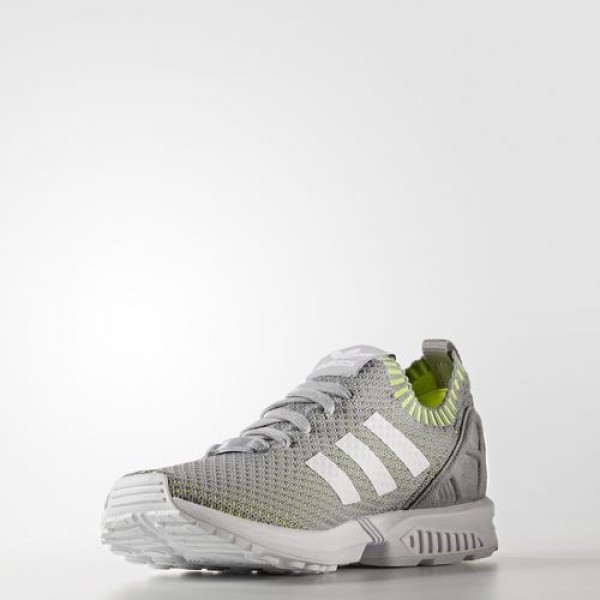 Adidas Zx Flux Primeknit Homme Mid Grey/Footwear White/Solar Yellow Originals Chaussures NO: BA7376