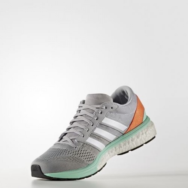 Adidas Adizero Boston 6 Femme Mid Grey/Footwear White/Easy Orange Running Chaussures NO: BB1729