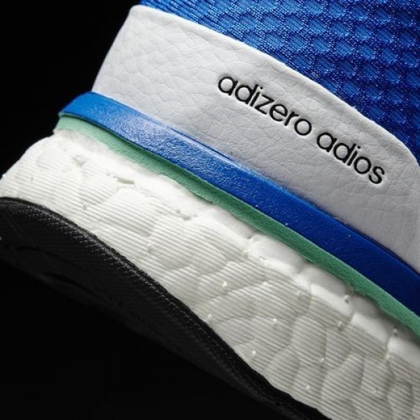 Adidas Adizero Adios 3 Homme Blue/Footwear White/Easy Green Running Chaussures NO: BA7949