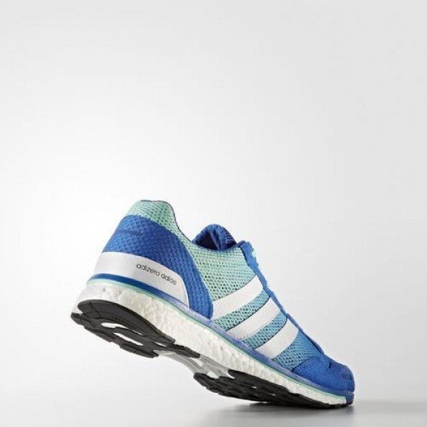 Adidas Adizero Adios 3 Homme Blue/Footwear White/Easy Green Running Chaussures NO: BA7949
