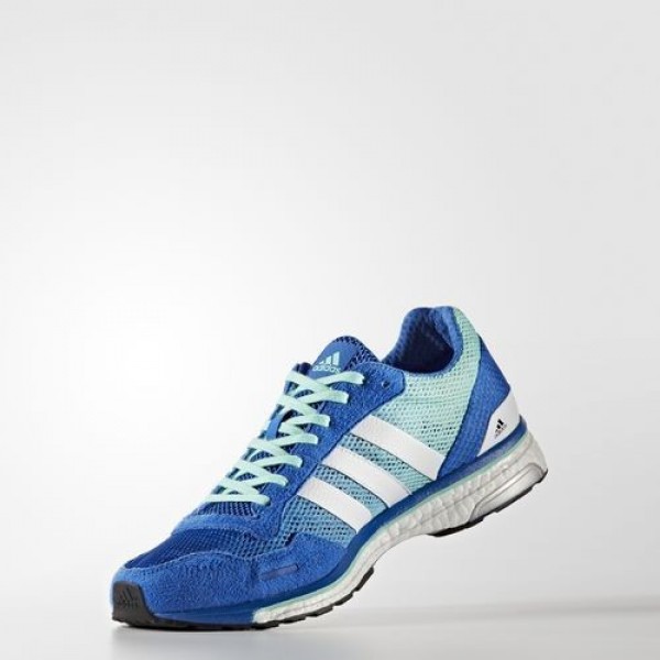 Adidas Adizero Adios 3 Homme Blue/Footwear White/Easy Green Running Chaussures NO: BA7949