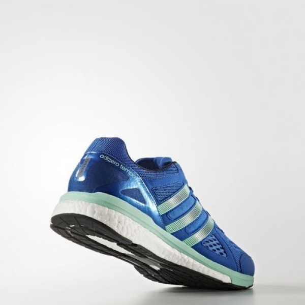 Adidas Adizero Tempo 8 Homme Blue/Night Navy/Easy Green Running Chaussures NO: BB4357